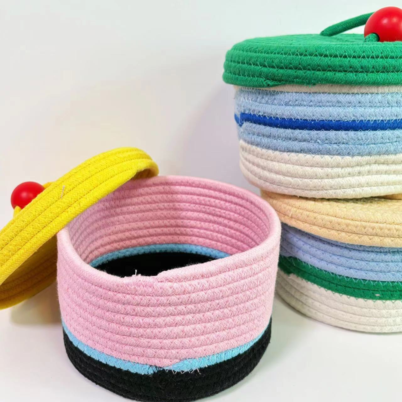 Home Cotton Weaving Storage Basket Ins Wind Vegetable Toy Storage Basket Living Room Miscellaneous Display Underwear Storage Basket