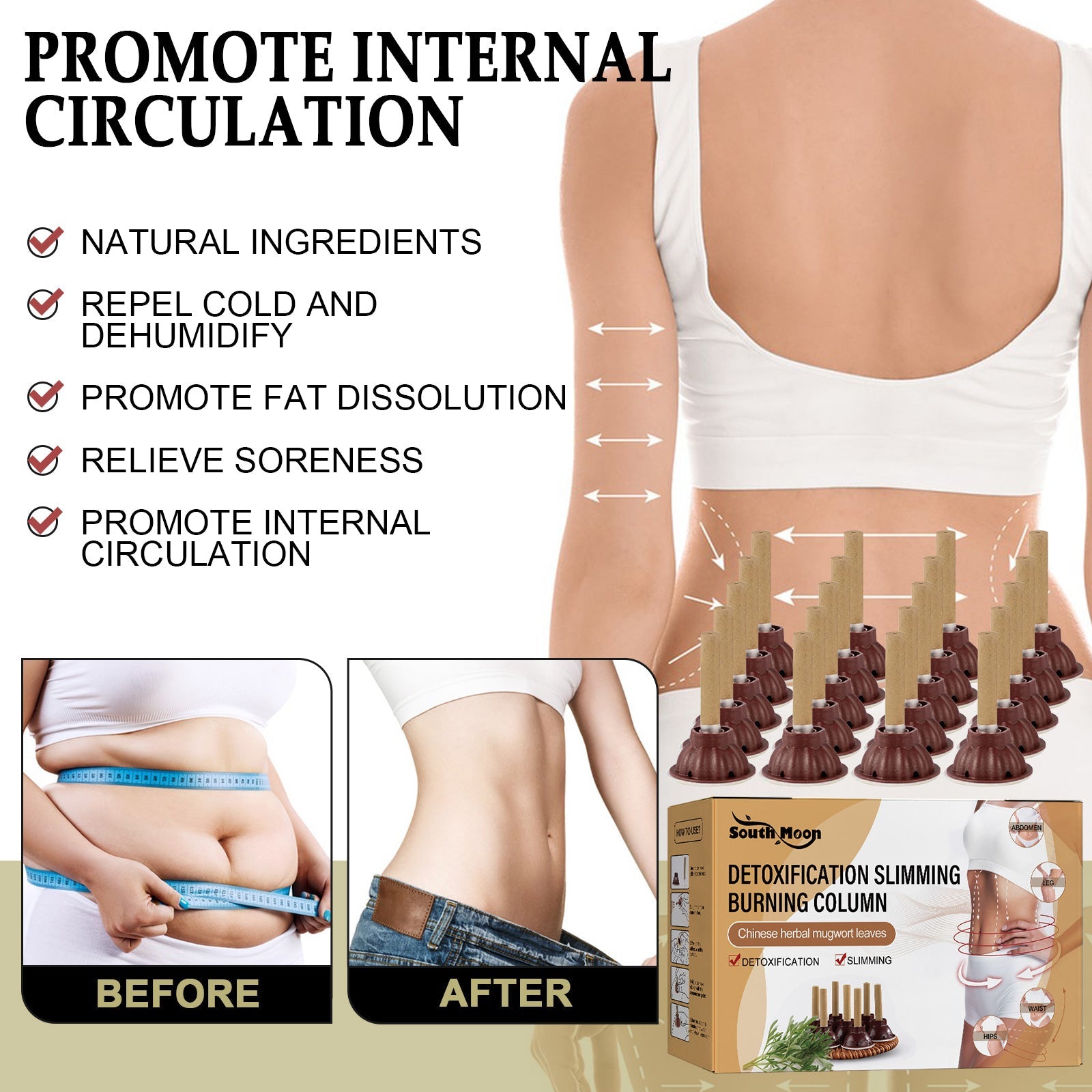 Detoxification Slimming Burning Column, Wormwood Burning Column Lifts Loose Skin Belly Firming And Shaping Body