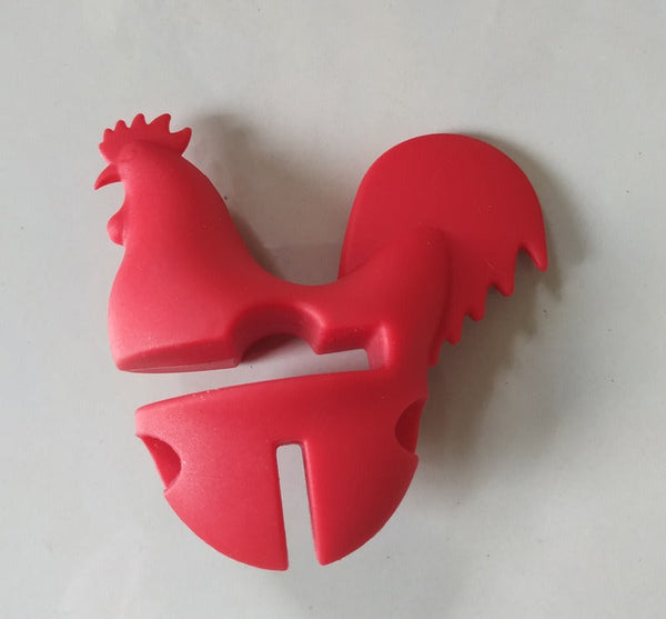 Home pot clamp creative rooster clamp kitchen baking clamp bird shaped silicone pot clamp kitchen spill proof clamp