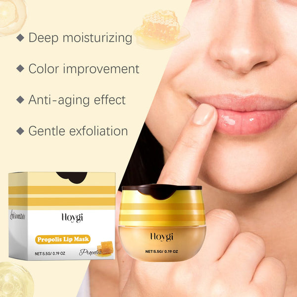 Propolis Lip Mask, Fade Lip Lines, Anti-Crack Lip Balm Moisturizing Lip Care Lip Mask
