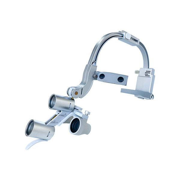 Head-mounted magnifying glass dental headlight