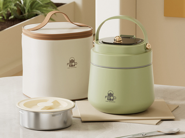 Adults Stainless Steel Insulated Lunch Box With Spoon And Fork, Insulated Bag, Leak-Proof, Keeps Food Warm