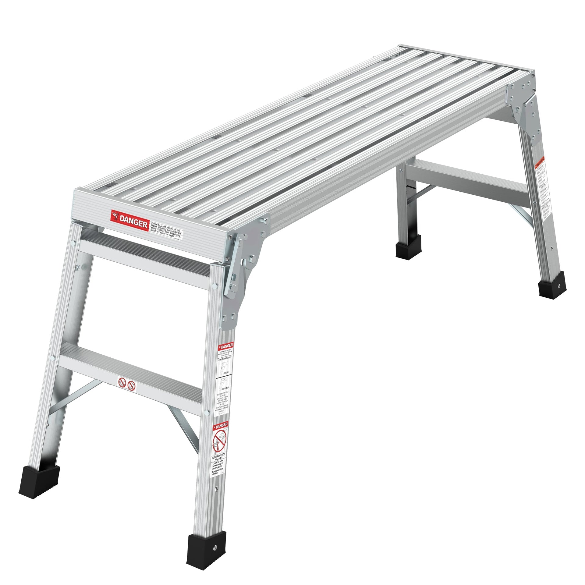 Work Platform Aluminum Portable Bench Folding Ladder ANSI Capacity 225 LBS 40