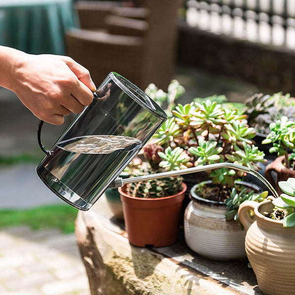 New 1.5L garden watering can, large-capacity detachable watering device, stainless steel long-spout home garden supplies