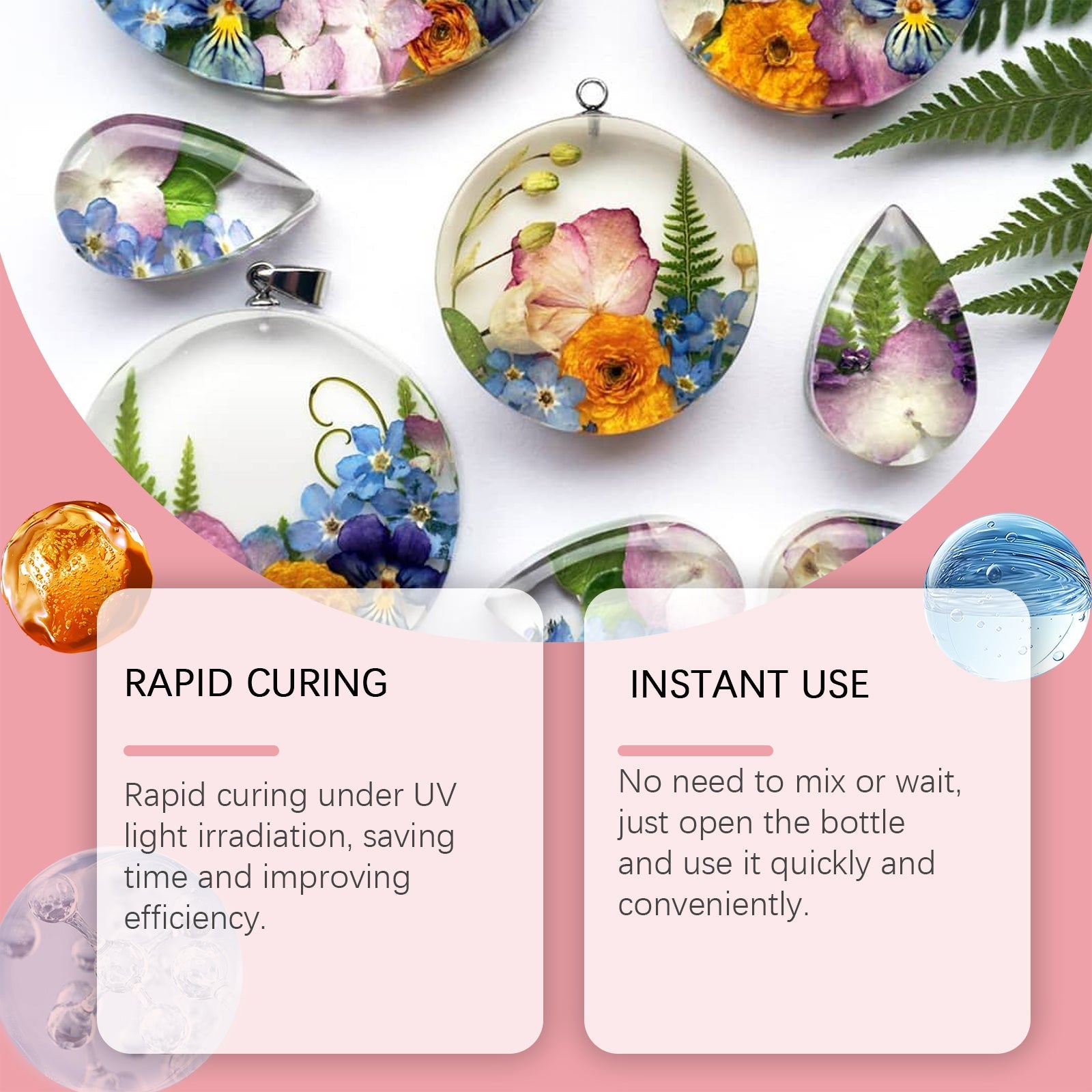 Resin Glue, High Transparent Resin Drop Glue Diy Hand-Made Shadowless Glue Quick Dry Drop Glue