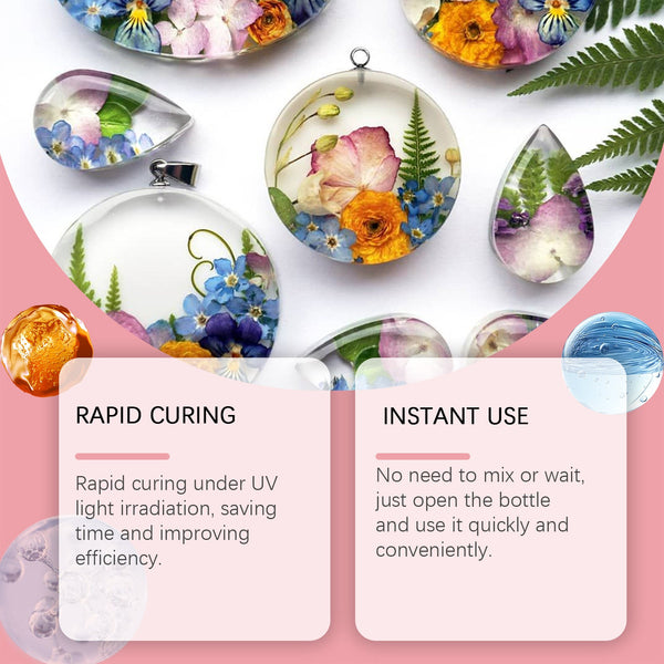 Resin Glue, High Transparent Resin Drop Glue Diy Hand-Made Shadowless Glue Quick Dry Drop Glue