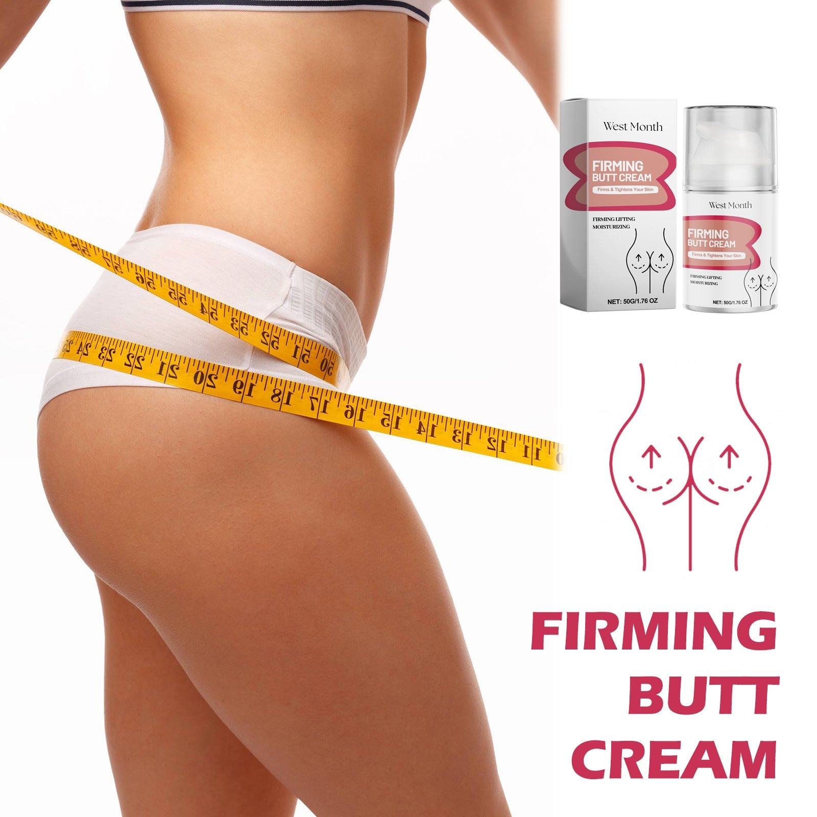 Butt Lift Firming Cream, Firming And Moisturizing Care Peach Butt Highlights Body Lift Cream