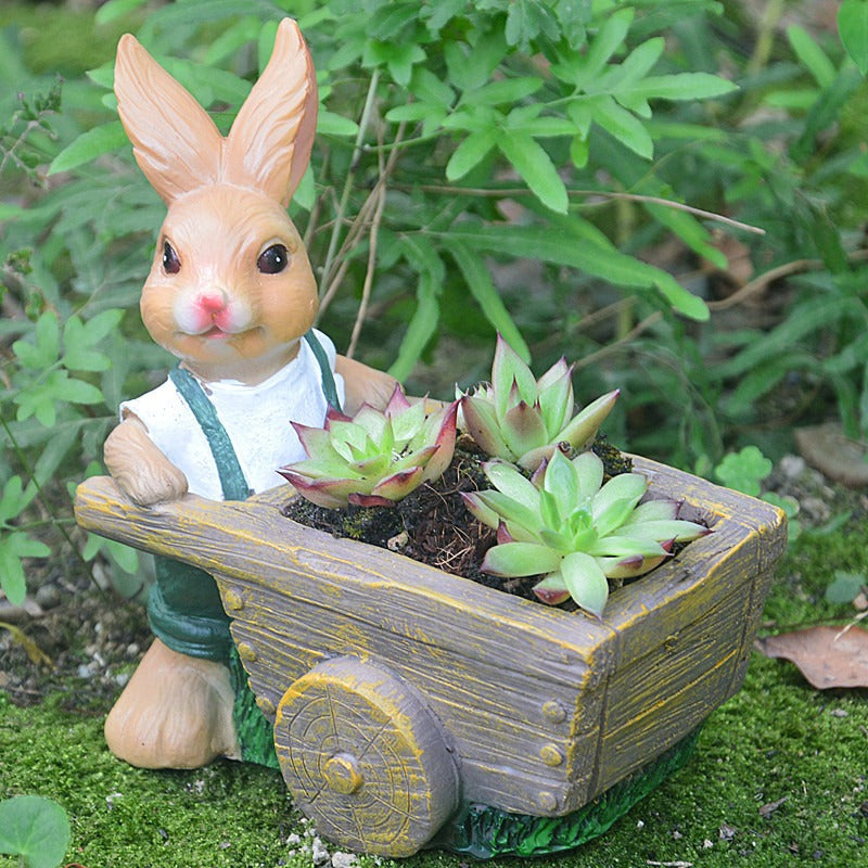Succulent plant small flower pot rabbit flower pot resin ornament
