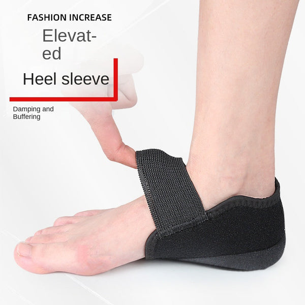 Height-Boosting Heel Protector with Shock Absorption and Pressure Relief, Magic Tape Foot Heel Cover, Silicone Anti-Slip Half-Size Pad