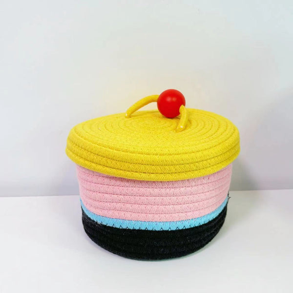 Home Cotton Weaving Storage Basket Ins Wind Vegetable Toy Storage Basket Living Room Miscellaneous Display Underwear Storage Basket