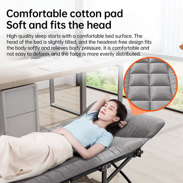 Outdoor camping bed, foldable beach bed, single garden siesta bed, with storage bag, lightweight.