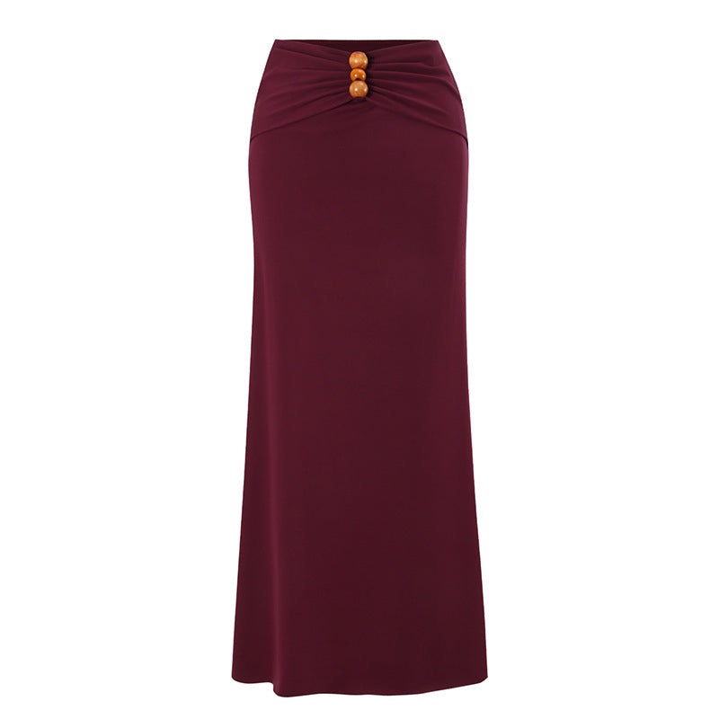 Strap decoration hollow neck hanging strap one-piece swimsuit women's long skirt set