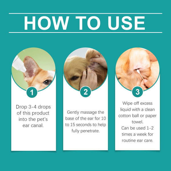 Pet Ear Wash Relieves Ear Discomfort For Cats And Dogs Clean, Decontaminate, Moisturize, Soothe And Nourish