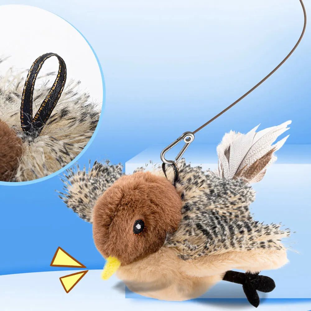 Cat toys touch sense sound teasing cat sticks plush simulation birds pet supplies grind teeth self pleasure relieve boredom