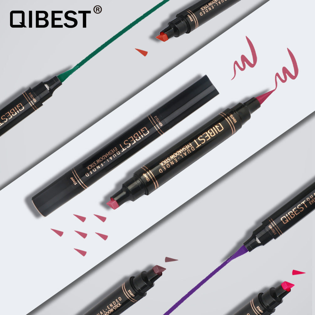 QIBEST Color Eyeliner Double-Headed Seal Color Eyeliner Pen Eyeliner Tail Seal Pen