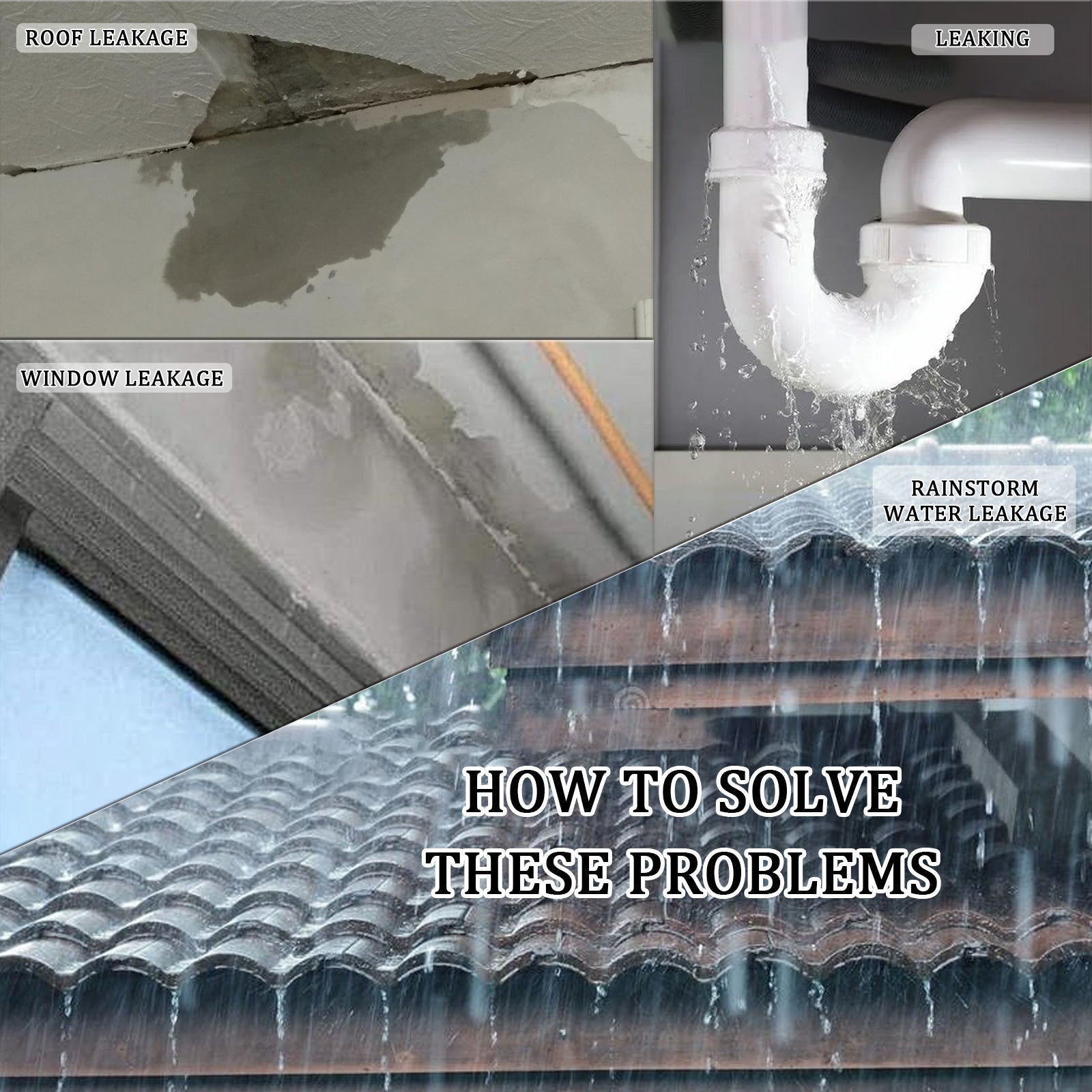 Roller Waterproof Glue, Home Waterproof Repair With Roller Brush Wear-Resistant Exterior Waterproof Paint