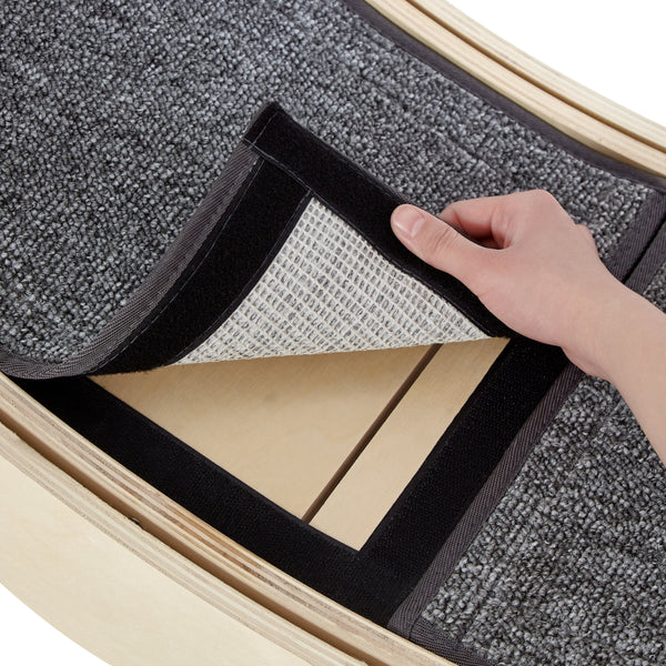 Indoor cat treadmill with carpet, tear device and latch natural wood, 39.4 inches long x 13.2 inches wide x 41.3 inches high