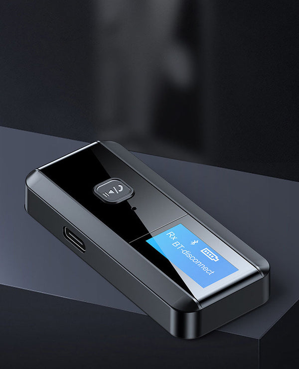 LCD display screen Bluetooth 5.0 receiver transmitter 2-in-1 audio adapter computer TV speaker