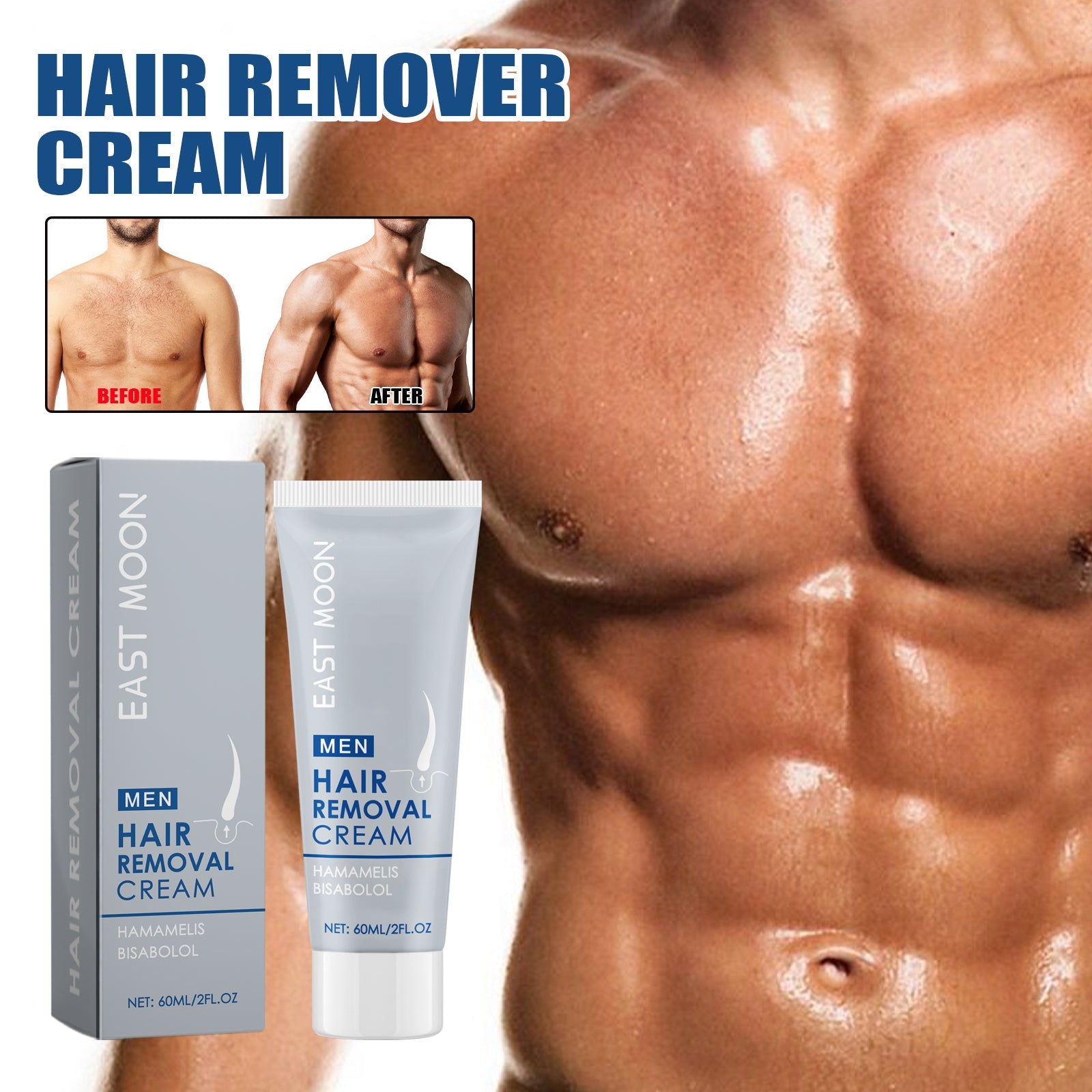 Hair Removal Cream, For Men Men's Underarm Arm And Leg Hair Gentle Non-Irritating Cleaning Hair Removal Cream