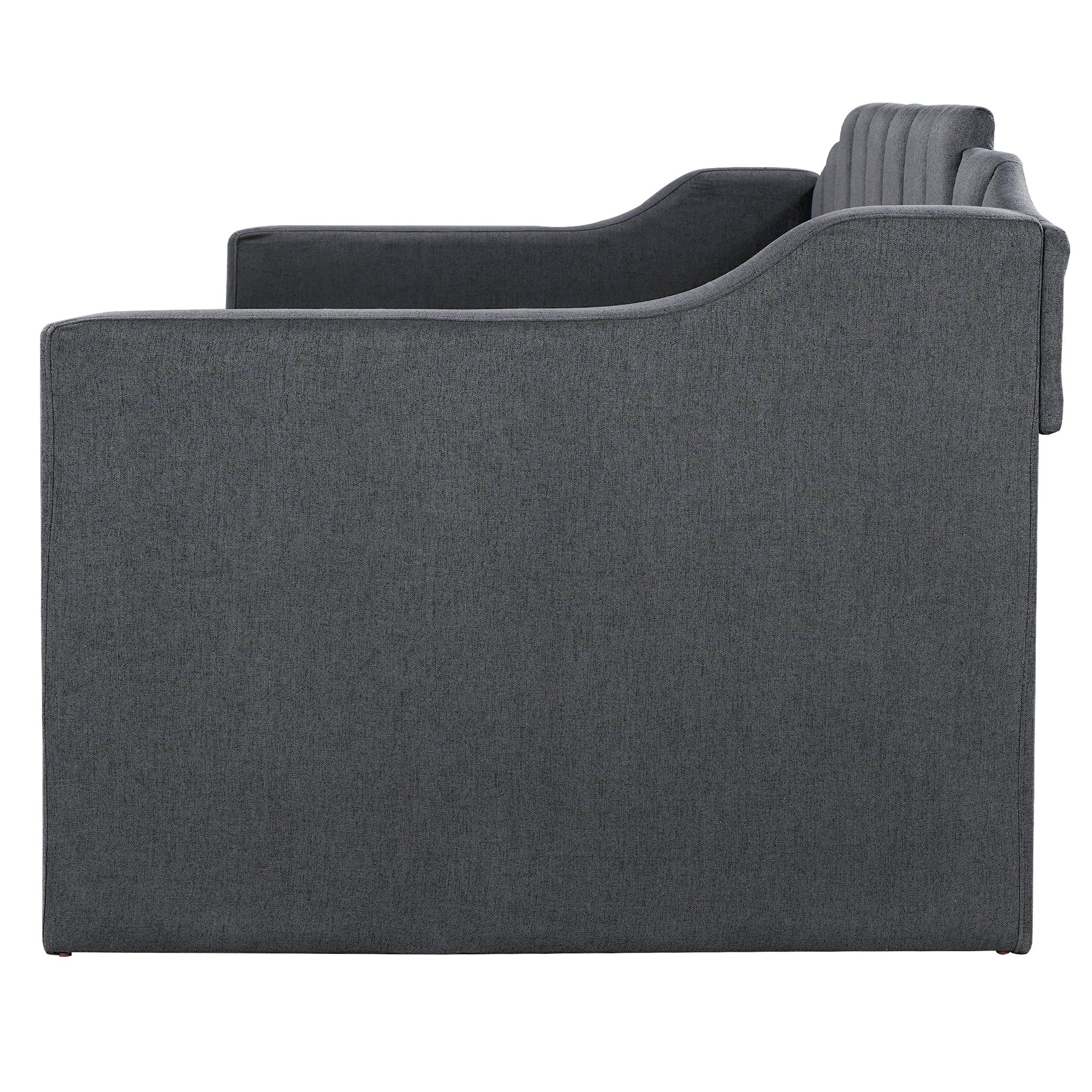Upholstered Twin Daybed with Trundle Black