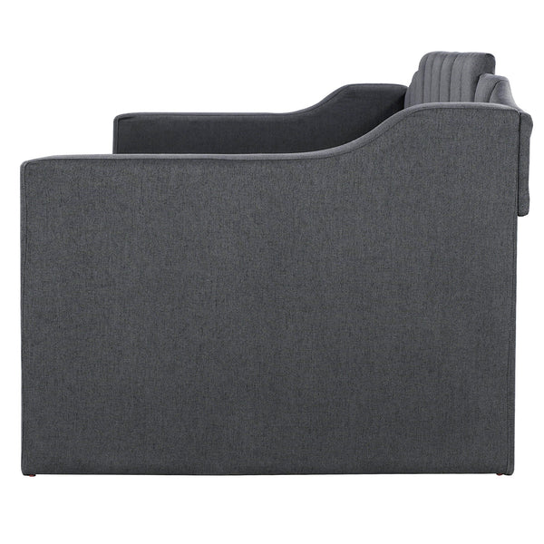 Upholstered Twin Daybed with Trundle Black
