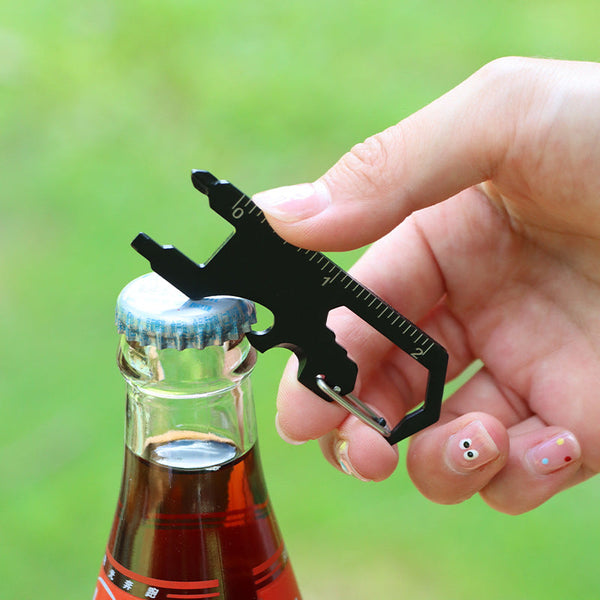 Outdoor Multi-function EDC tool card opener keychain with multi-purpose gadgets outdoor tools