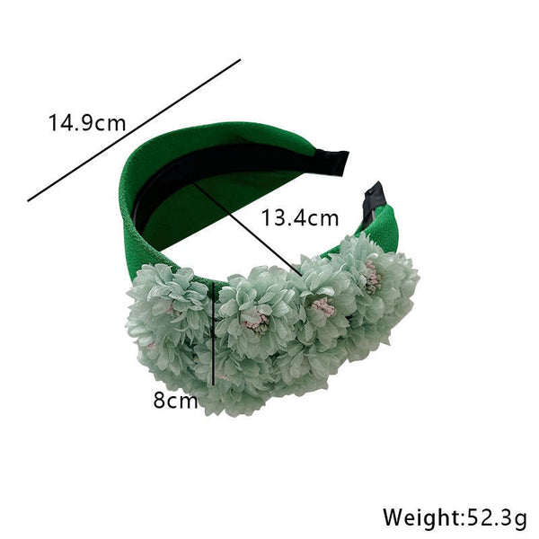 Flower series fashionable wide edge handmade fabric headband headband for women