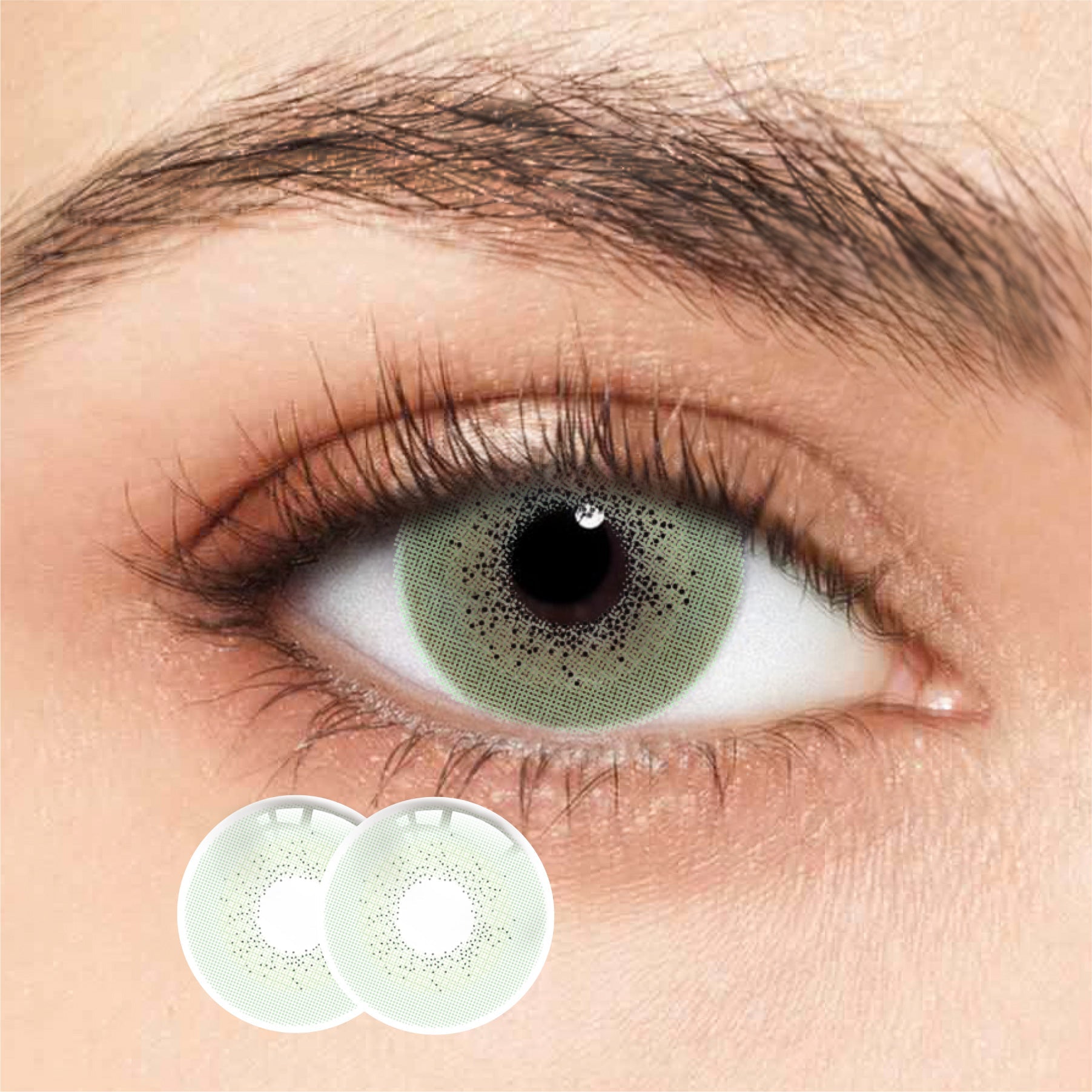 1Pair FDA Certificate Eyes Beautiful Pupil Colorful Girl Cosplay Contact Lenses  PHALAENOPSIS GREEN