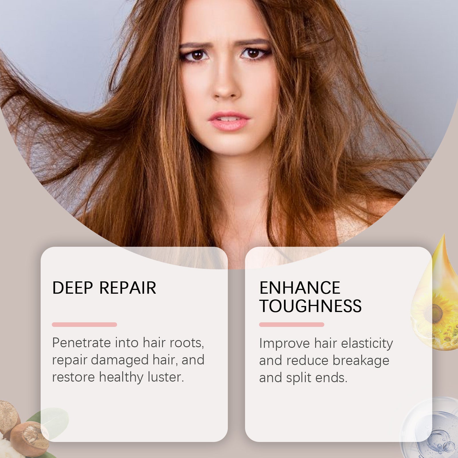 Collagen Hair Mask Restores Dry Hair, Hydrates, Smoothes And Improves Hair Quality