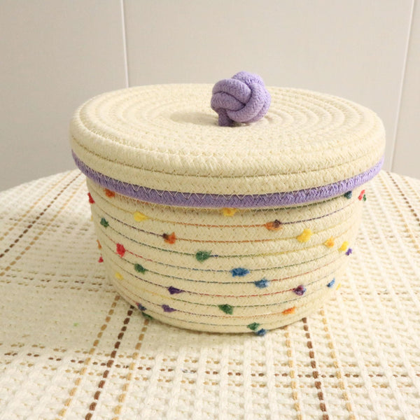 Creative desktop cosmetics storage woven basket