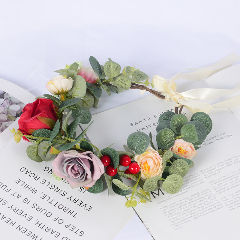 Forest Women's Wreath Fabric Flower Vine Hair Accessories Outdoor Scenic Area Dance Independence Day Wreath Headwear