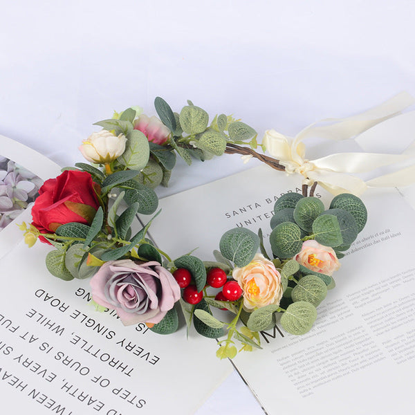 Forest Women's Wreath Fabric Flower Vine Hair Accessories Outdoor Scenic Area Dance Independence Day Wreath Headwear
