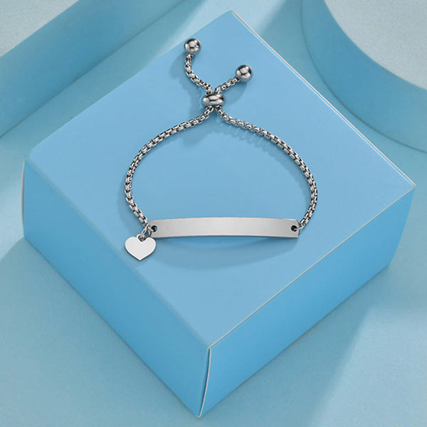 Stainless steel personalized engraved three color curved bracelet simple and personalized women's bracelet