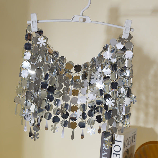 Cyberpunk nightclub style sexy slim fit backpack skirt Body Chain