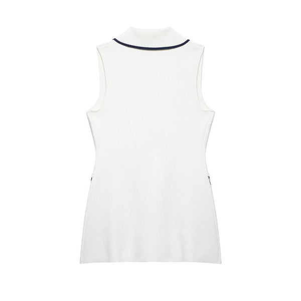 Summer New  Style Women's Fashion Temperament Sleeveless Trim Knit Tank Top