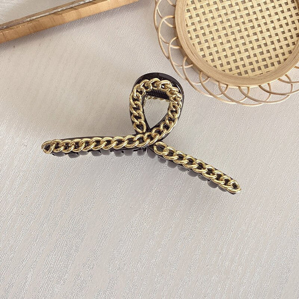 Women Girls Fashion Transparent Hair Claws Hair Clips Hair Accessories Elegant korean Style Women Big Size Chain Headwear