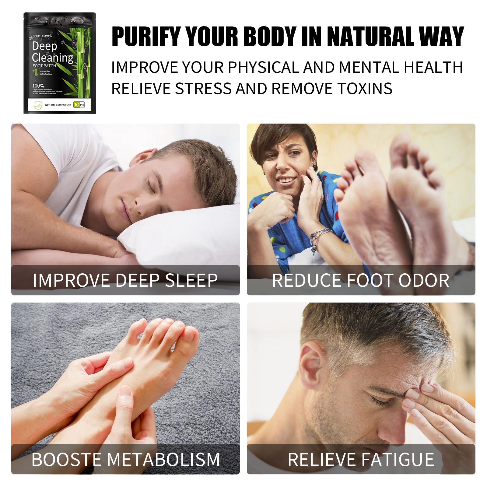 Natural herbal foot patch to relieve physical and mental stress Foot massage to help sleep foot patch
