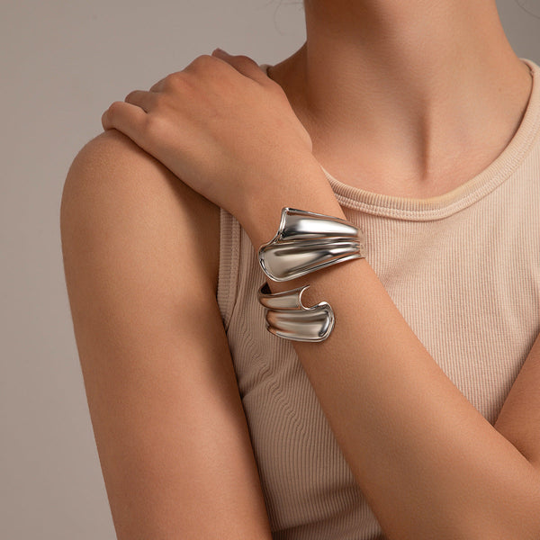 Metal style temperament niche versatile bracelet Bracelet irregular opening bracelet