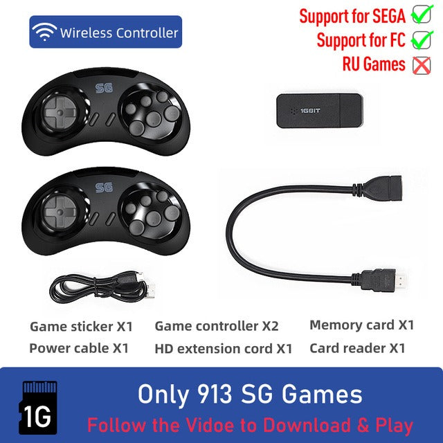 16 bit Classic Retro MD Sega Gaming Console Home HDMI HD TV Gaming Console Wireless Doubles Gaming Console