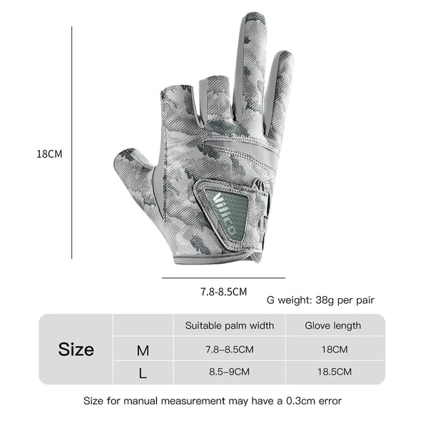 Outdoor fishing equipment - thin comfortable breathable leak proof 3-finger lure fishing gloves