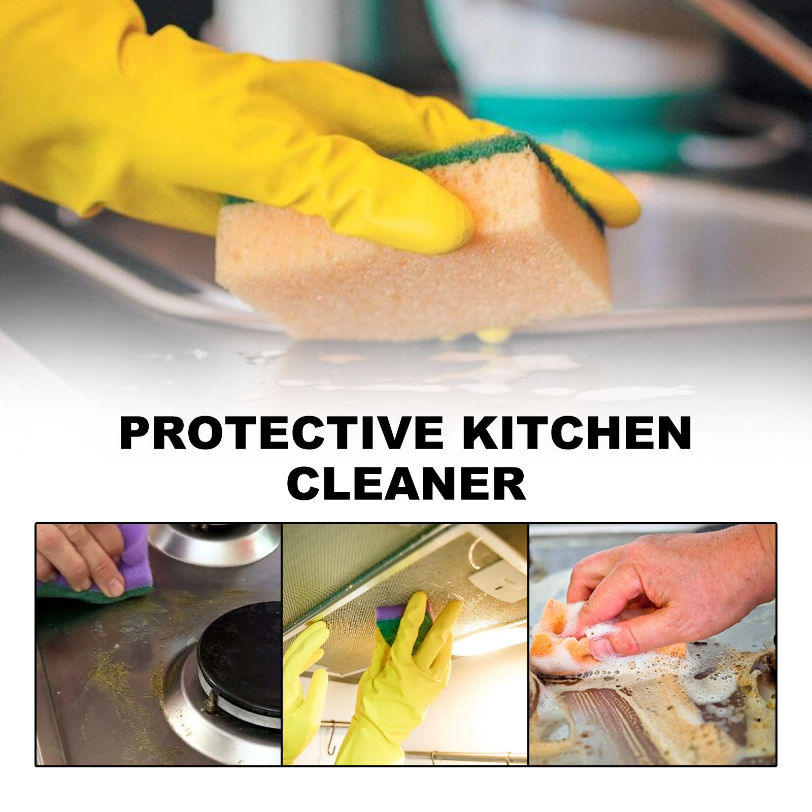 JAKEHOE Protective Kitchen Cleaner, Multi-Purpose Kitchen Stove Hood Heavy Oil Cleaning Dirt