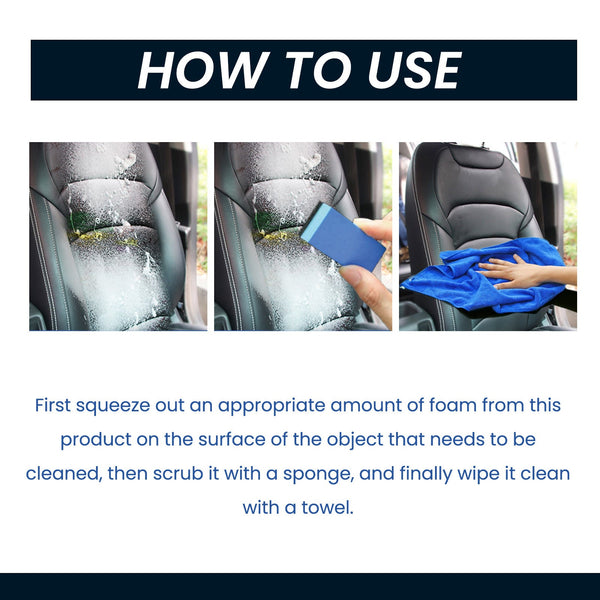 Foam Cleaner, Car Interior Seats Clean Decontamination Bright Refurbishment
