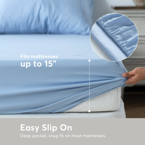 Kasentex Duvet Cover Bedding Set with Duvet Cover, Pillowcase, Fitted Sheet, Hypoallergenic and Breathable, Room Decor, Graduation Gifts