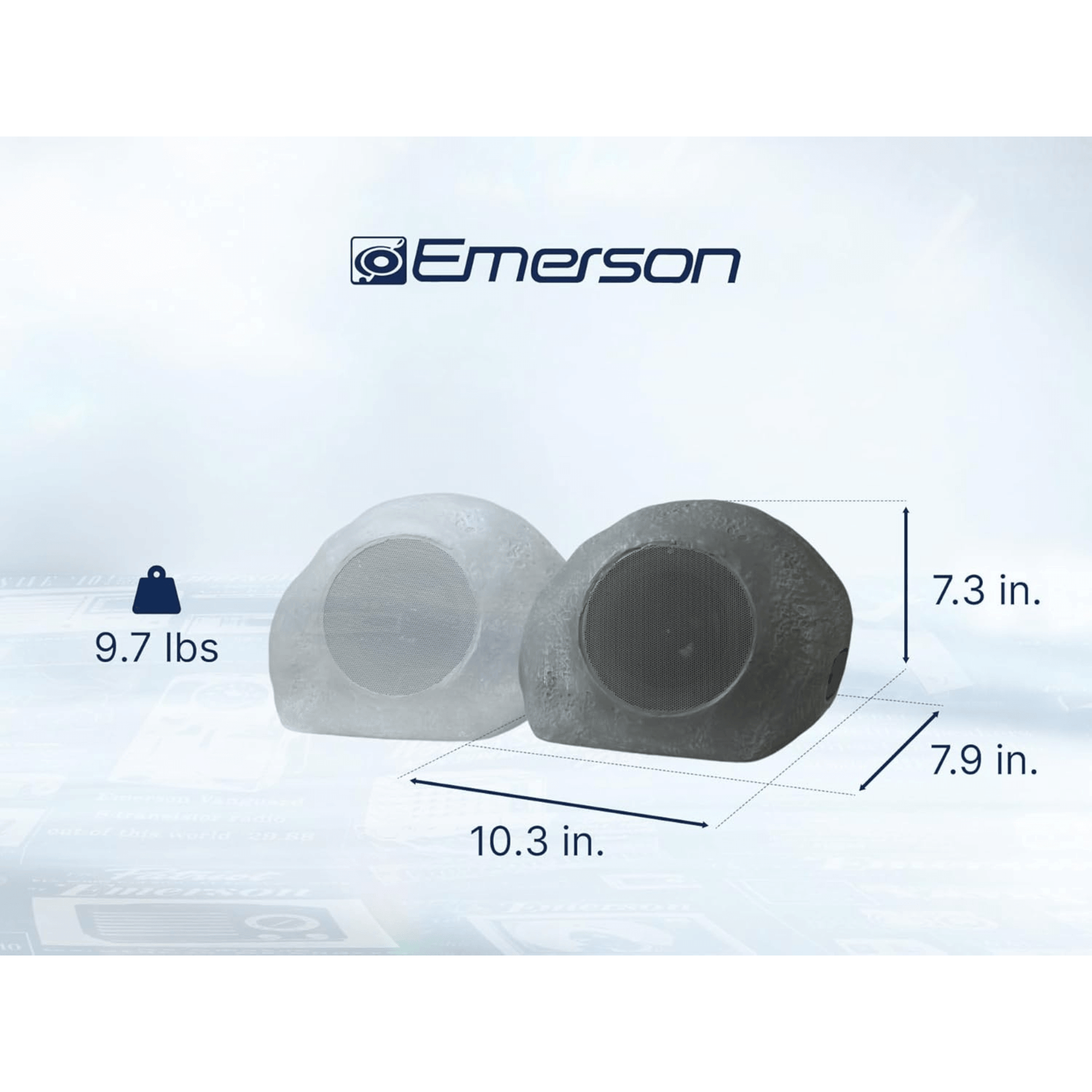 Emerson 1-Pair Mini Pebbles Duo Bluetooth Speakers with TWS