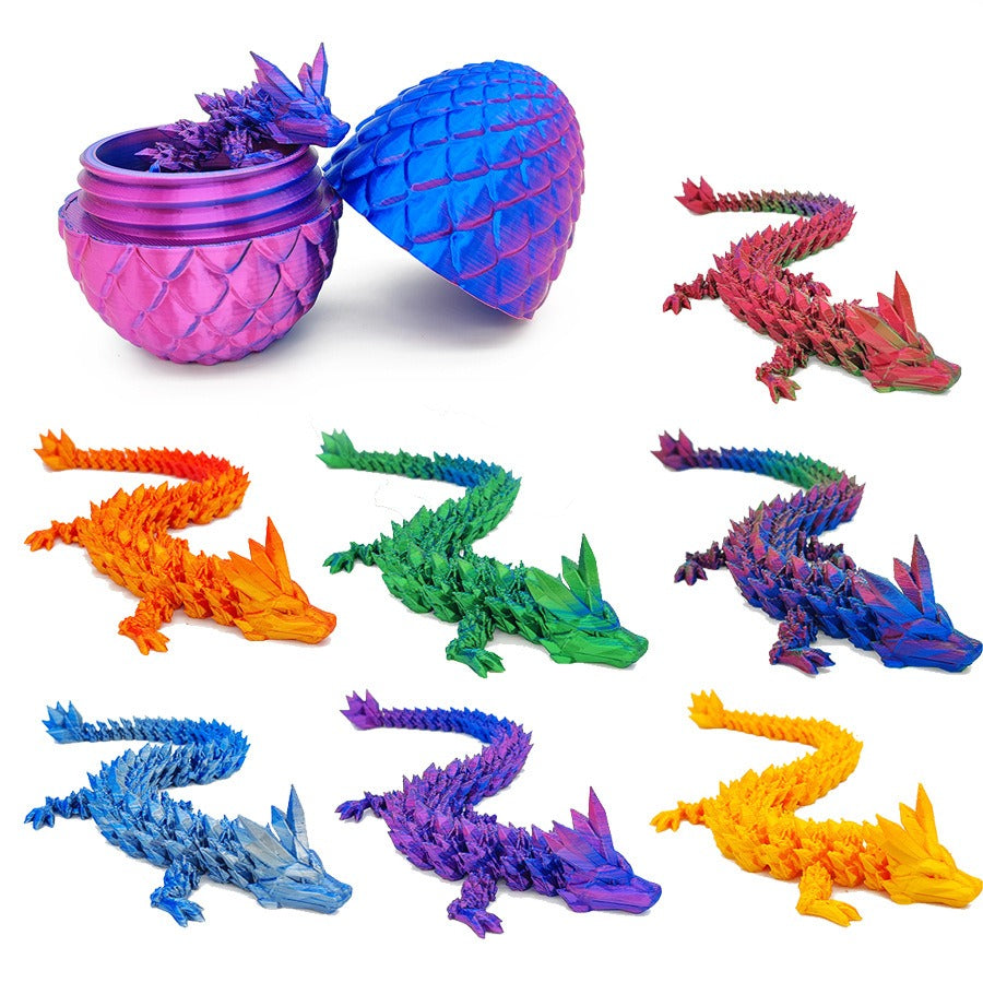Dragon Egg 3D Printing Crystal Dragon Gem Dragon Egg Divine Dragon Storage Set Craft Gift Decoration Creative Toy Trendy Play