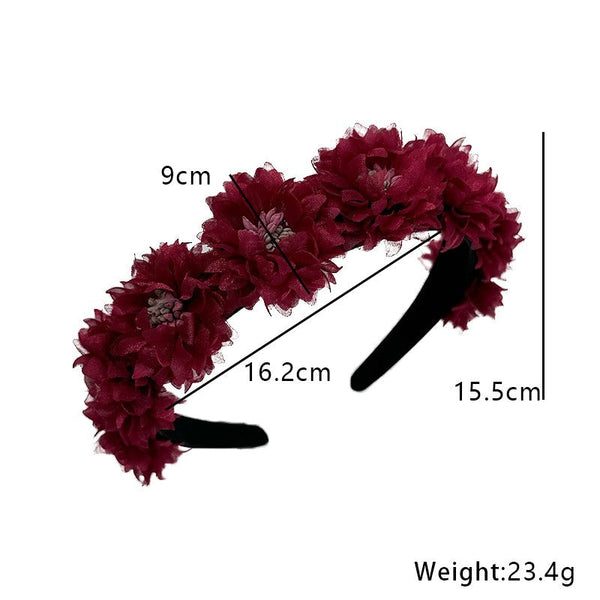 Fashionable fabric flower stamen flower hair hoop for women