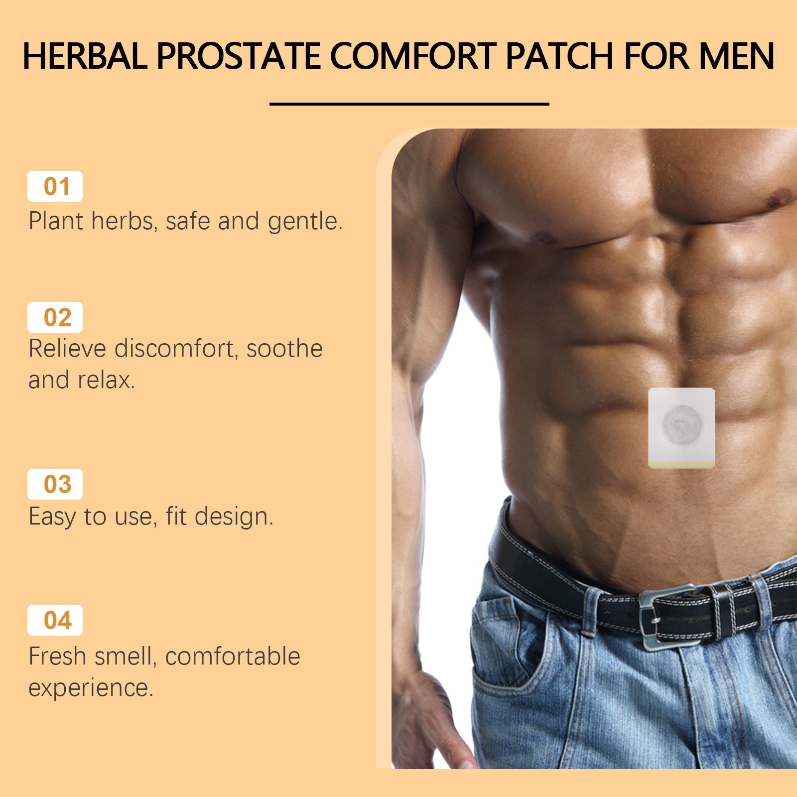 Herbal Prostate Comfort Patch For Men, Prostate Care Patch Soothes Men's Pelvic Area Discomfort And Improves Health And Comfort