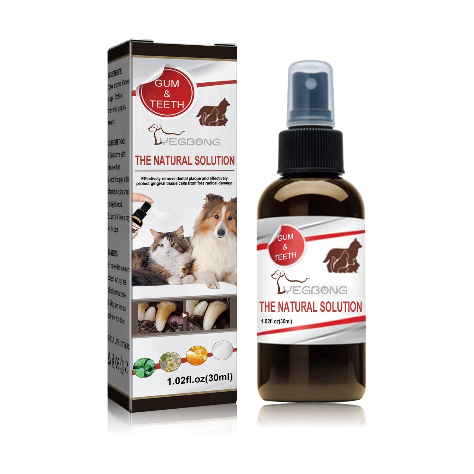 Pet Tooth Cleaning Spray, Cats And Dogs Removal Tartar Stains Bad Breath Oral Cleaning Spray