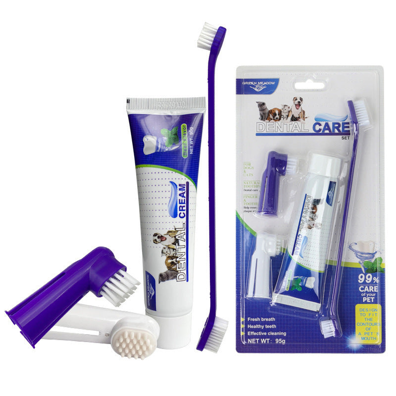 Pet Toothpaste Dog Toothbrush Cat Toothbrush Finger Toothbrush for Dogs and Cats Pet Dental Care Set