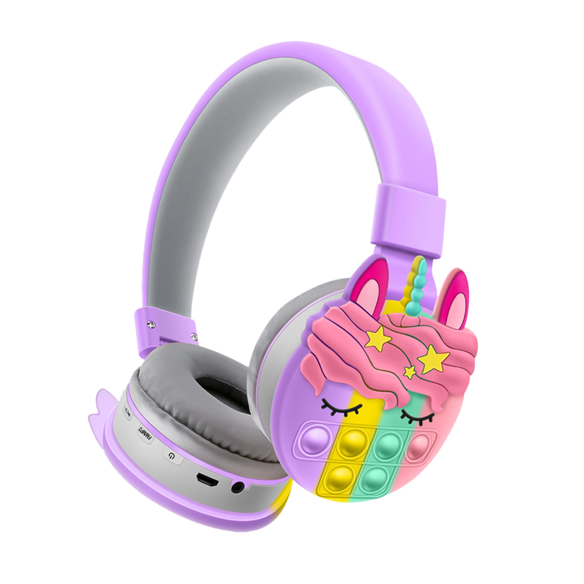 New Net Celebrity Head-Mounted Unicorn Cartoon Decompression Earmuffs Rainbow Bluetooth Stereo Headset Long Battery Life